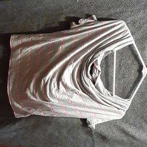 Gray and hit pink striped tshirt